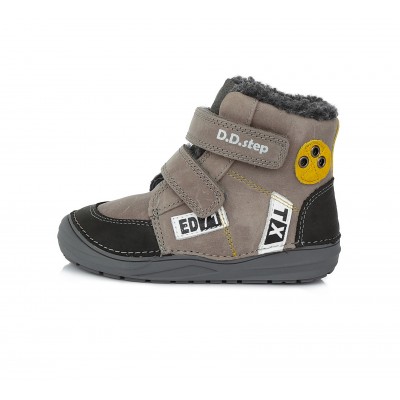 D.D. step chlapčenská detská celokožená zimná obuv W071-357A Grey
